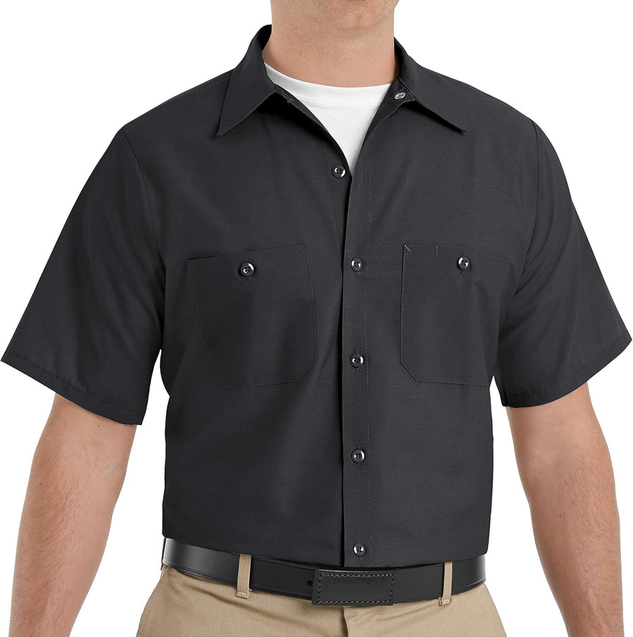 Red Kap Men's Long Sleeve Utility Uniform Shirt - Black