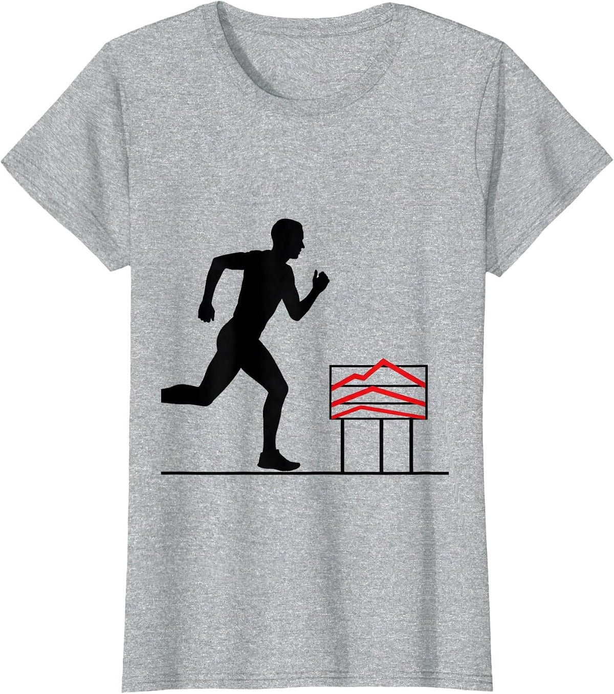 Women's Runner Silhouette Cross Country Running Humor Gift T-Shirt - Heather Grey