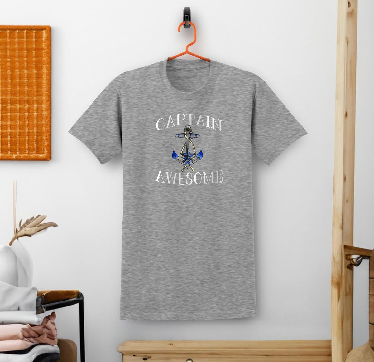 ThisWear Captain Awesome Short Sleeve Unisex T-Shirt [PPP] - size chart