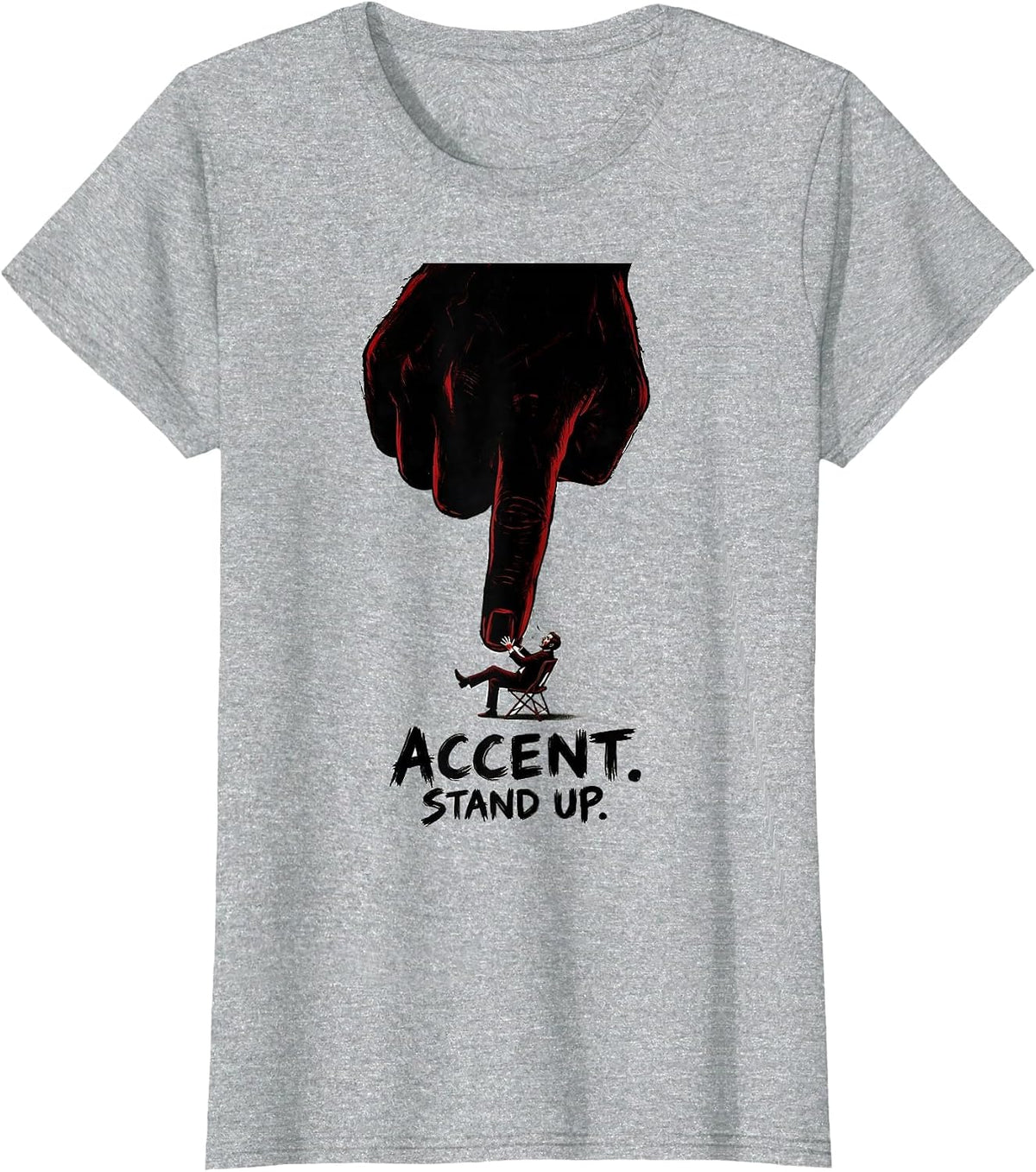 Women's Accent Stand Up Funny Musician Band Member Music Teacher T-Shirt - Heather Grey