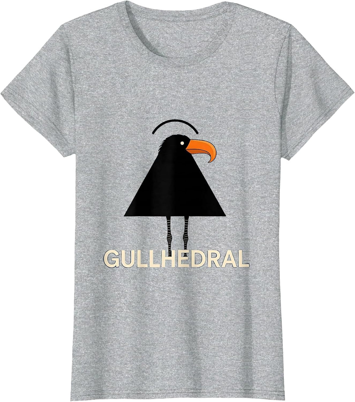 Gullhedral Minimalist Bird Pun Funny Math Teacher Humor T-Shirt - Heather Grey