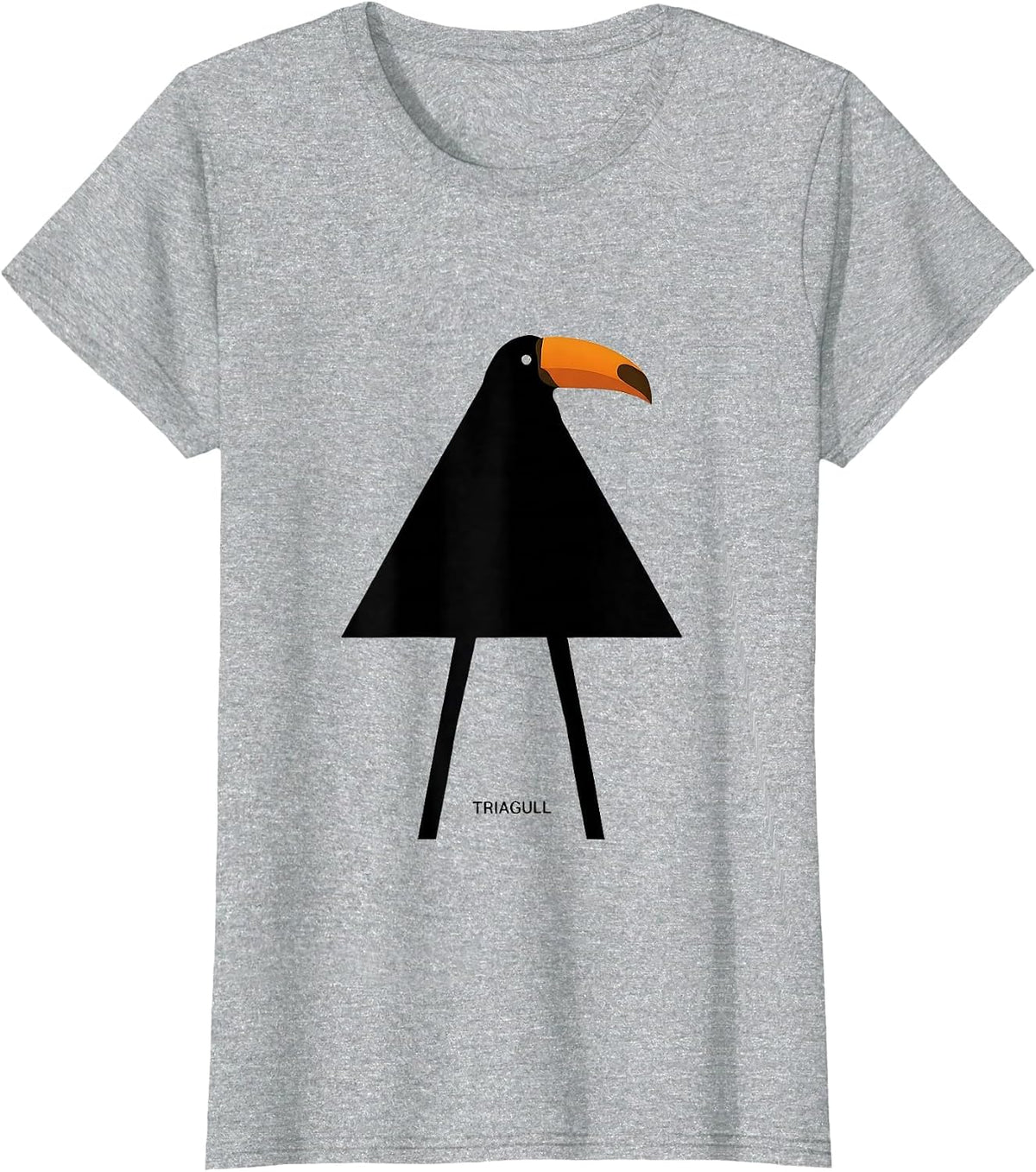 Triagull Triangle Seagull Bird Pun Funny Math Teacher Humor T-Shirt - Heather Grey