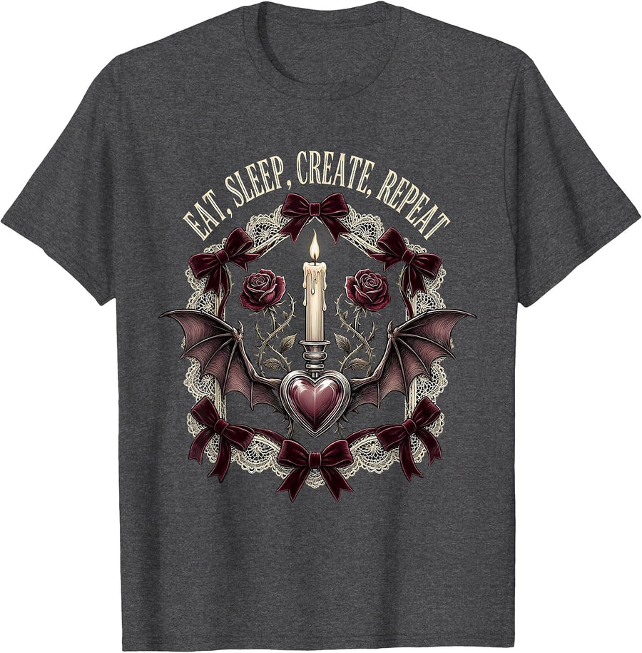Men's Eat Sleep Create Repeat Renaissance Men Design T-Shirt - Dark Heather Grey