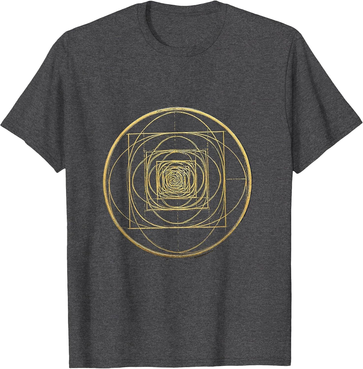 Fibonacci Golden Ratio Circle Sacred Geometry Math T-Shirt - Dark Heather Grey