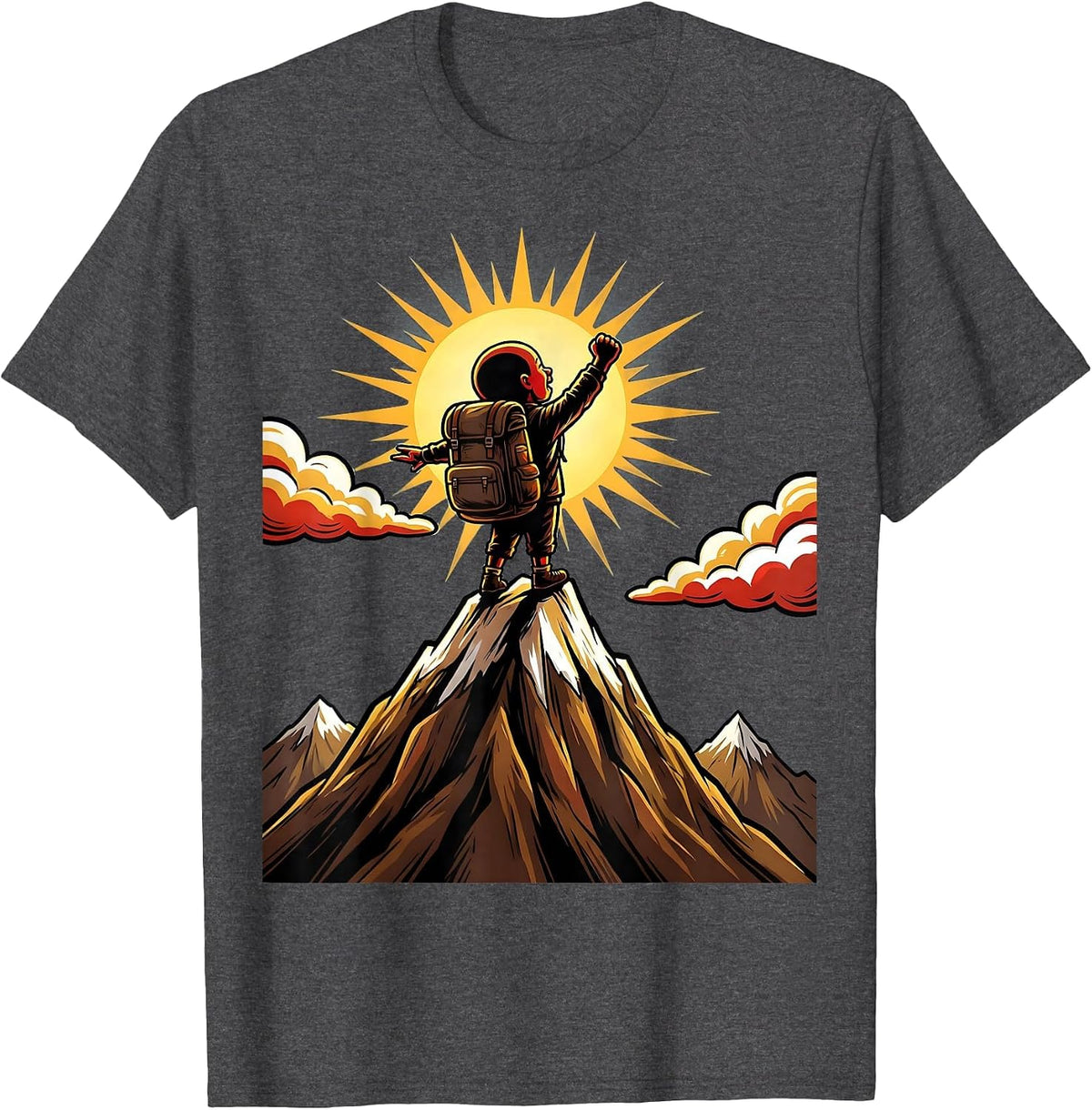 Men's Special Education Mountain Peak Achievement Design T-Shirt - Dark Heather Grey