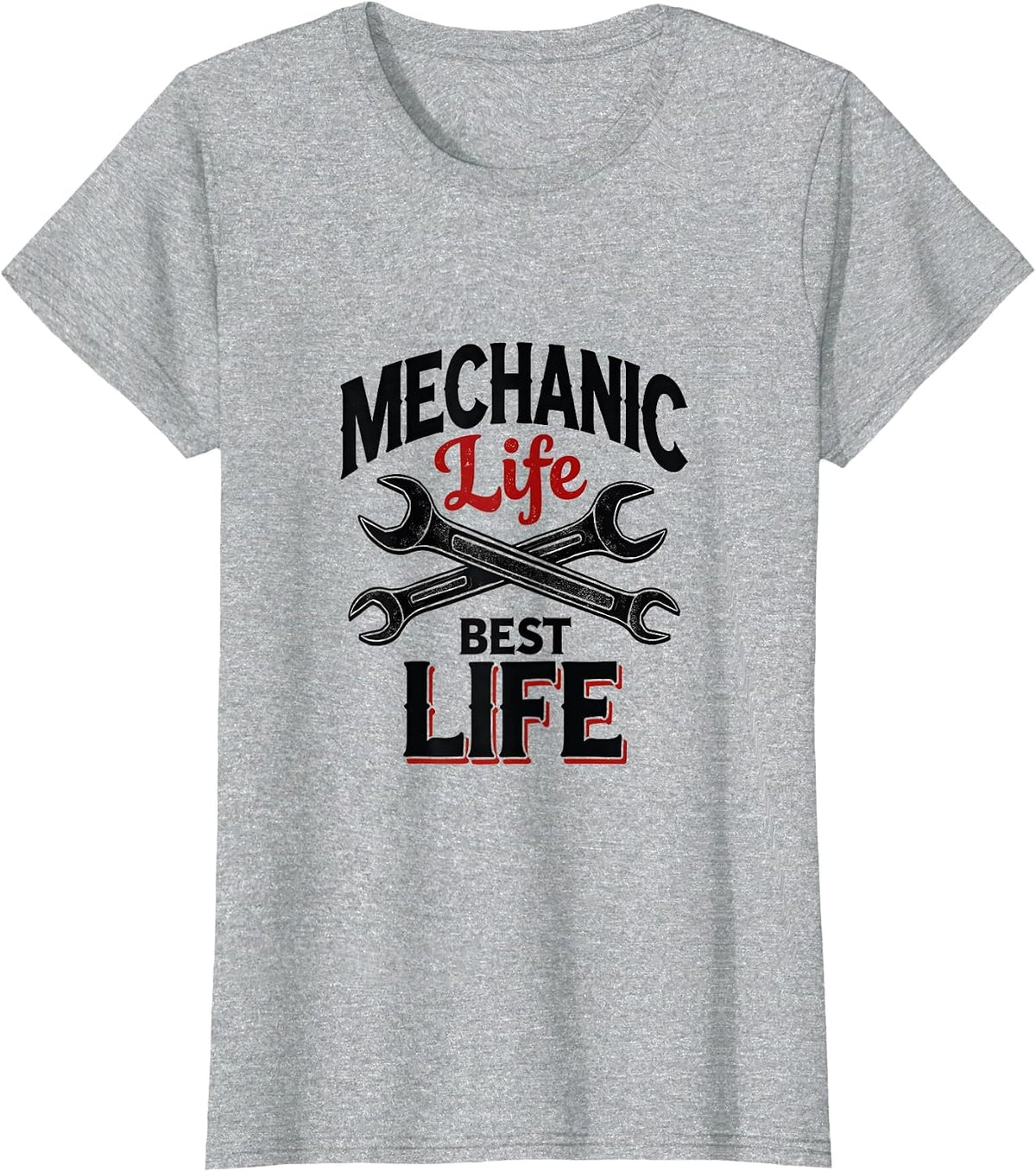 Mechanic Life Best Life Automotive Design T-Shirt - Heather Grey