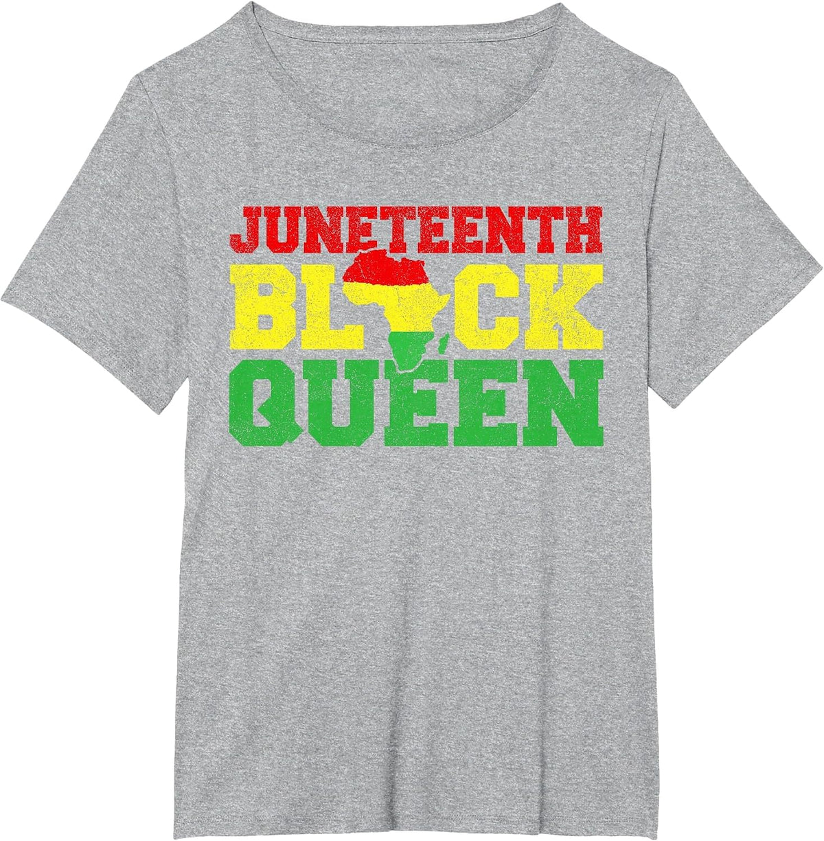 Juneteenth T Shirts Women Girls, Juneteenth Black Queen Map T-Shirt - Heather Grey