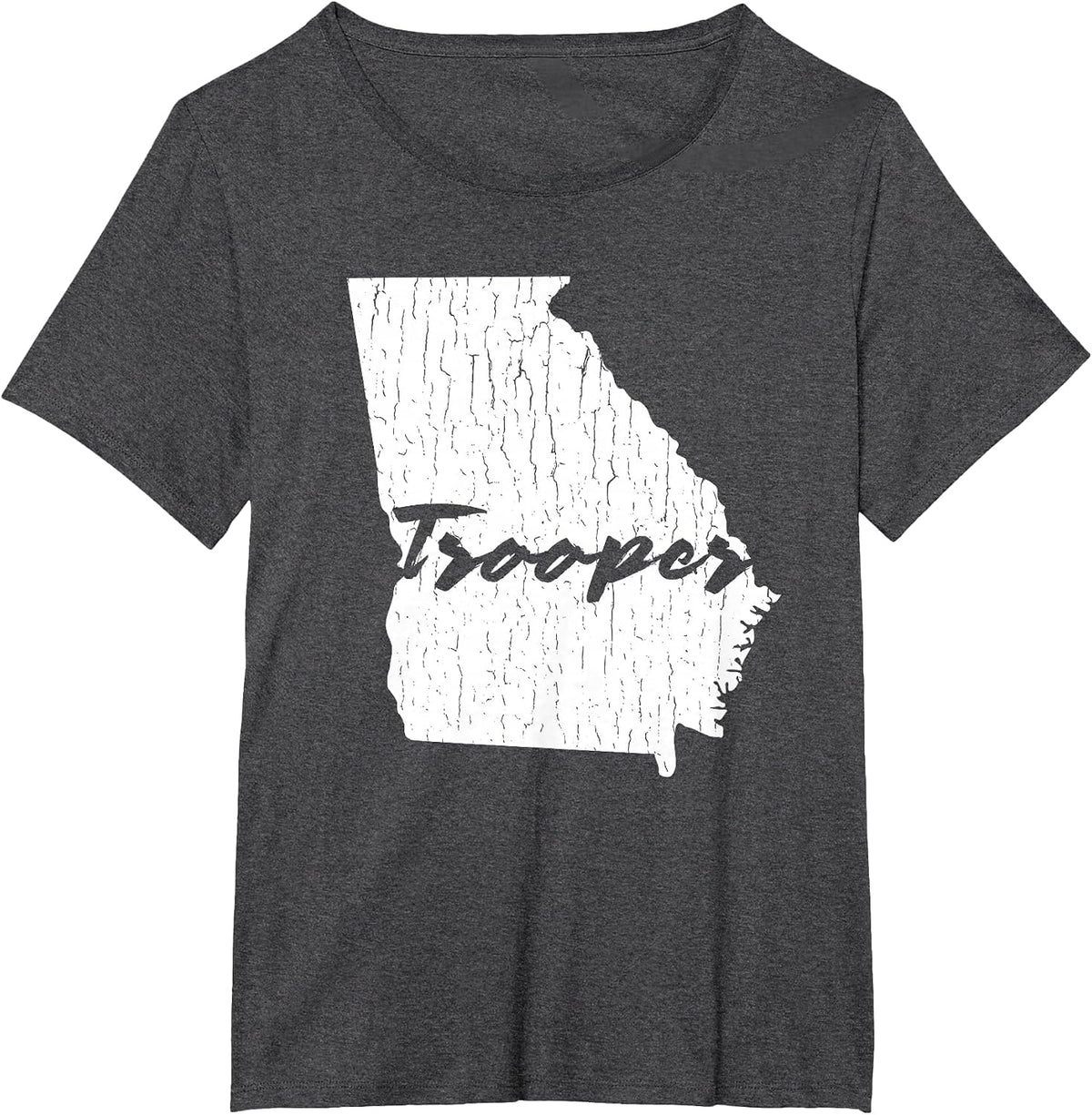 Georgia State Trooper Distressed Graphic T-Shirt T-Shirt - Dark Heather Grey