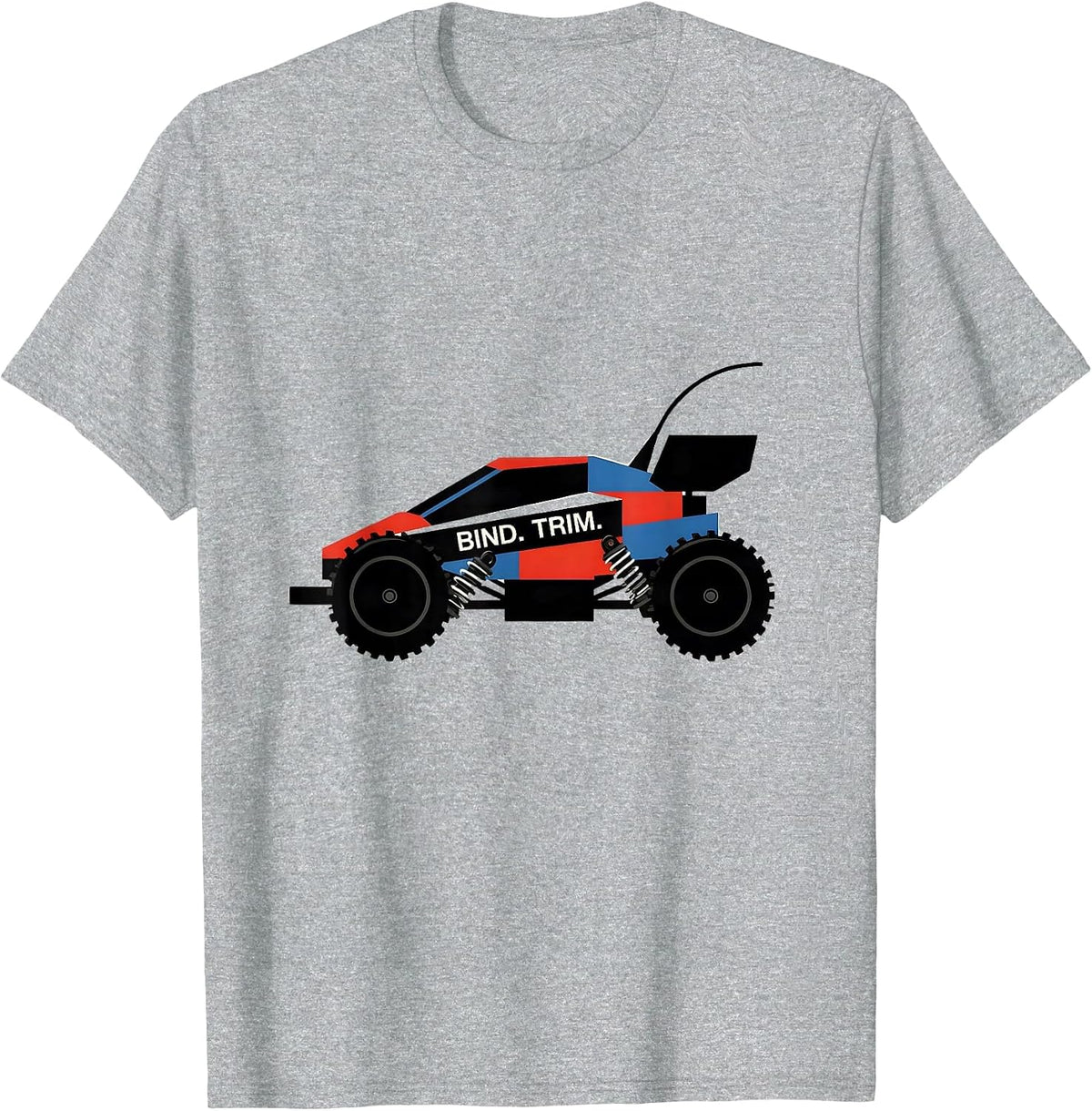 Men's Bind. Trim. Bauhaus Modernist RC Racing Drag Strip Gift T-Shirt - Heather Grey