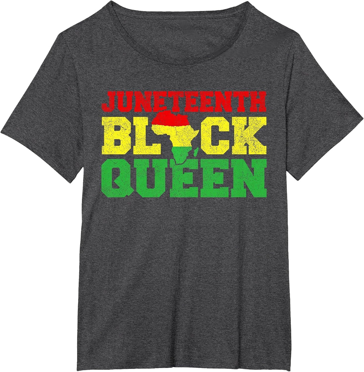 Juneteenth T Shirts Women Girls, Juneteenth Black Queen Map T-Shirt - Dark Heather Grey