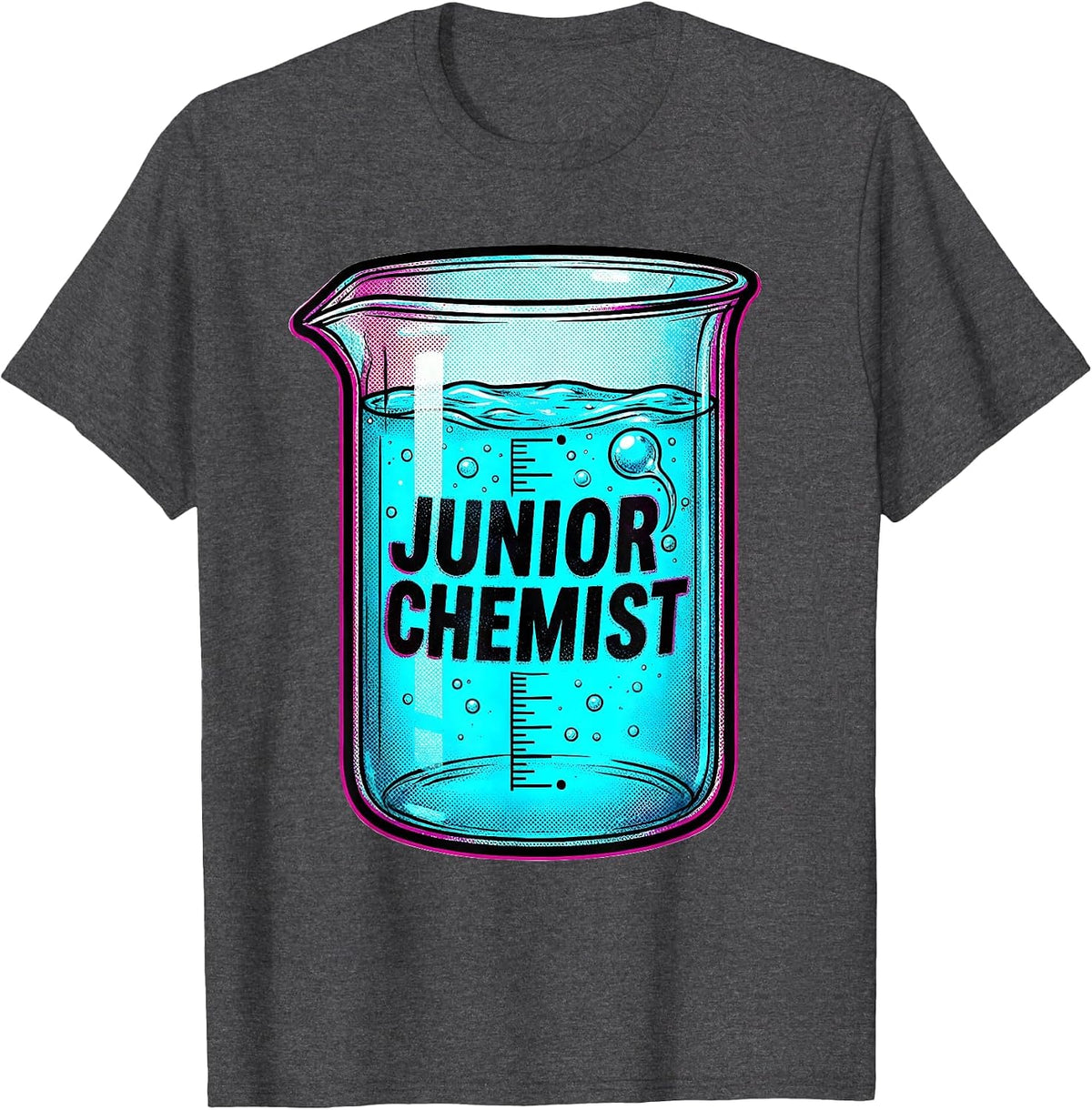 Men's Junior Chemist Pop Art STEM Teacher Science Olympiad Gift T-Shirt - Dark Heather Grey