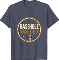 Basshole Warden Funny Basset Hound Owner Dog Lover Gift T-Shirt - Heather Blue