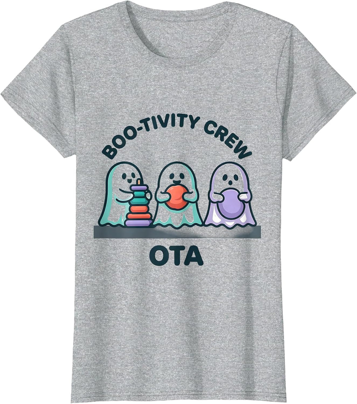 Boo-tivity Crew OTA Funny Occupational Therapy Halloween T-Shirt - Heather Grey