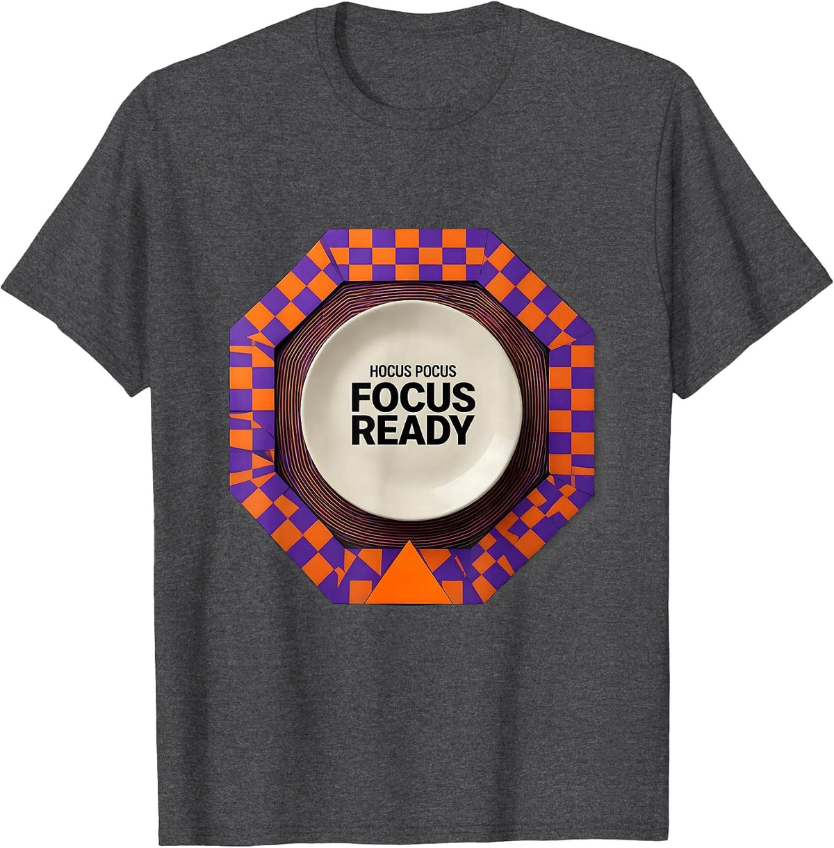 Hocus Pocus Focus Ready Funny Teacher Halloween Costume T-Shirt - Dark Heather Grey