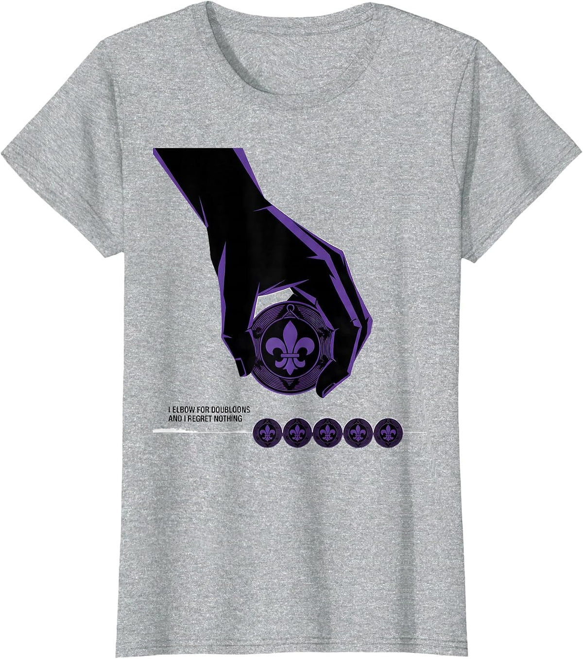I Elbow For Doubloons And I Regret Nothing Carnival T-Shirt - Heather Grey