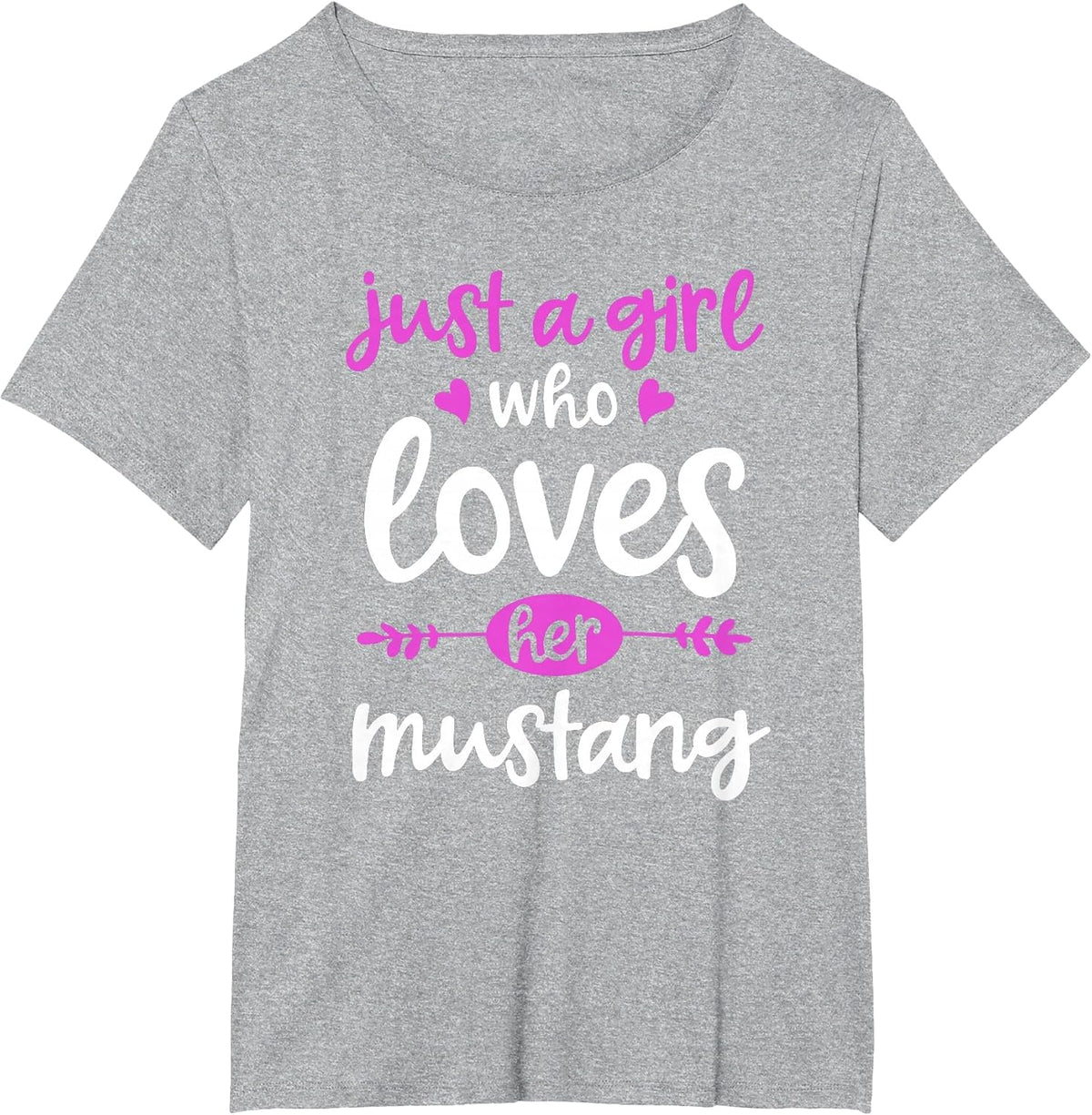 Just a Girl Who Loves Her Mustang Horse T-Shirt - Heather Grey