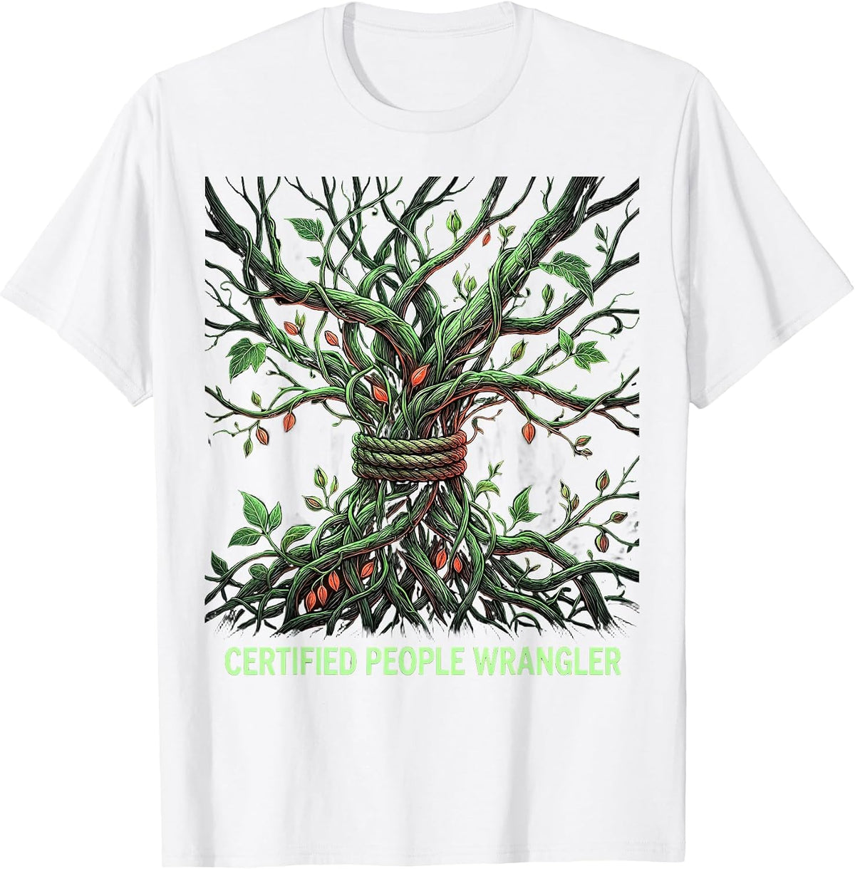 Men's Certified People Wrangler Teacher Design T-Shirt - White
