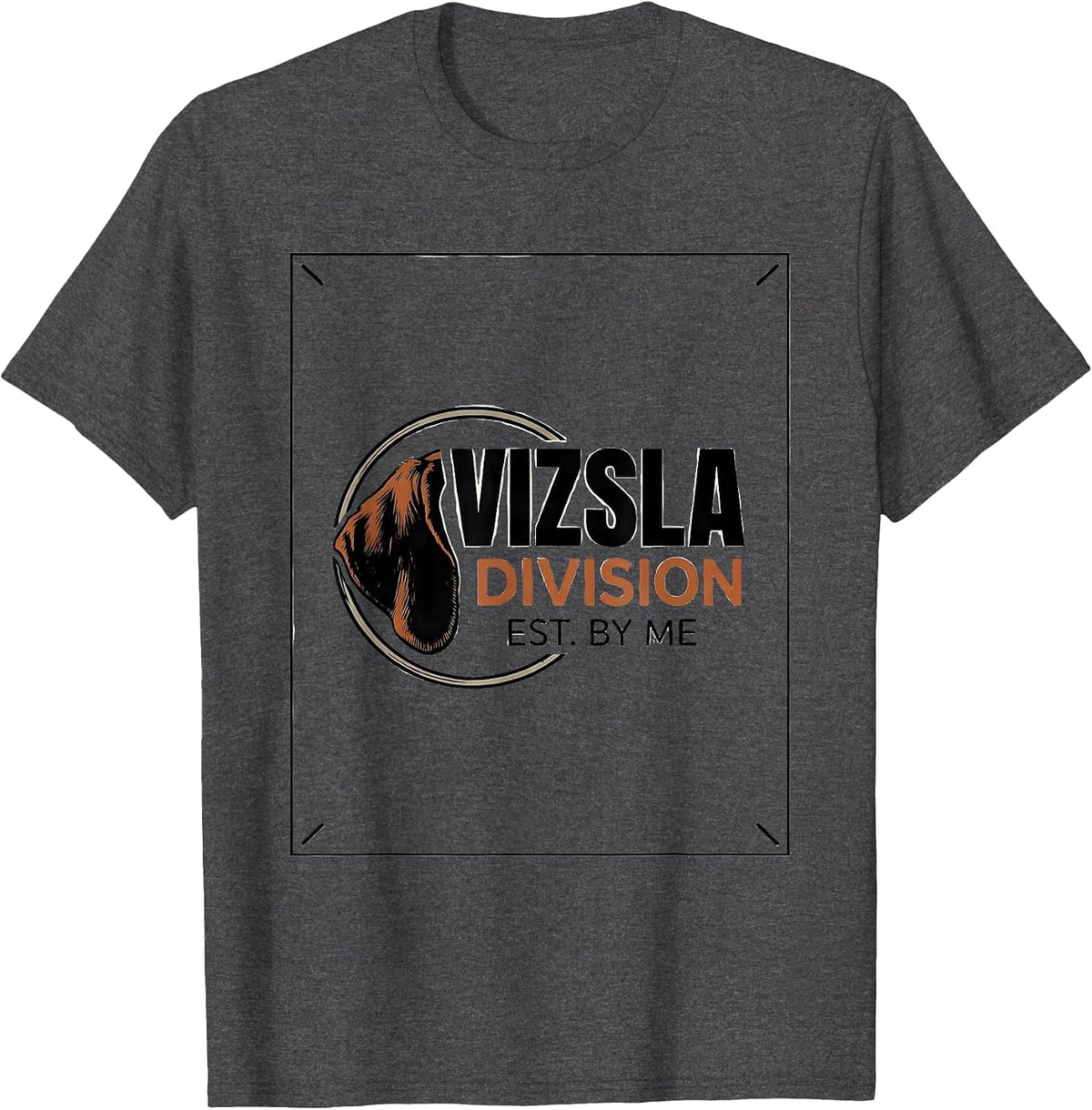 Men's Vizsla Division Est By Me Funny Dog Lover Humor T-Shirt - Dark Heather Grey