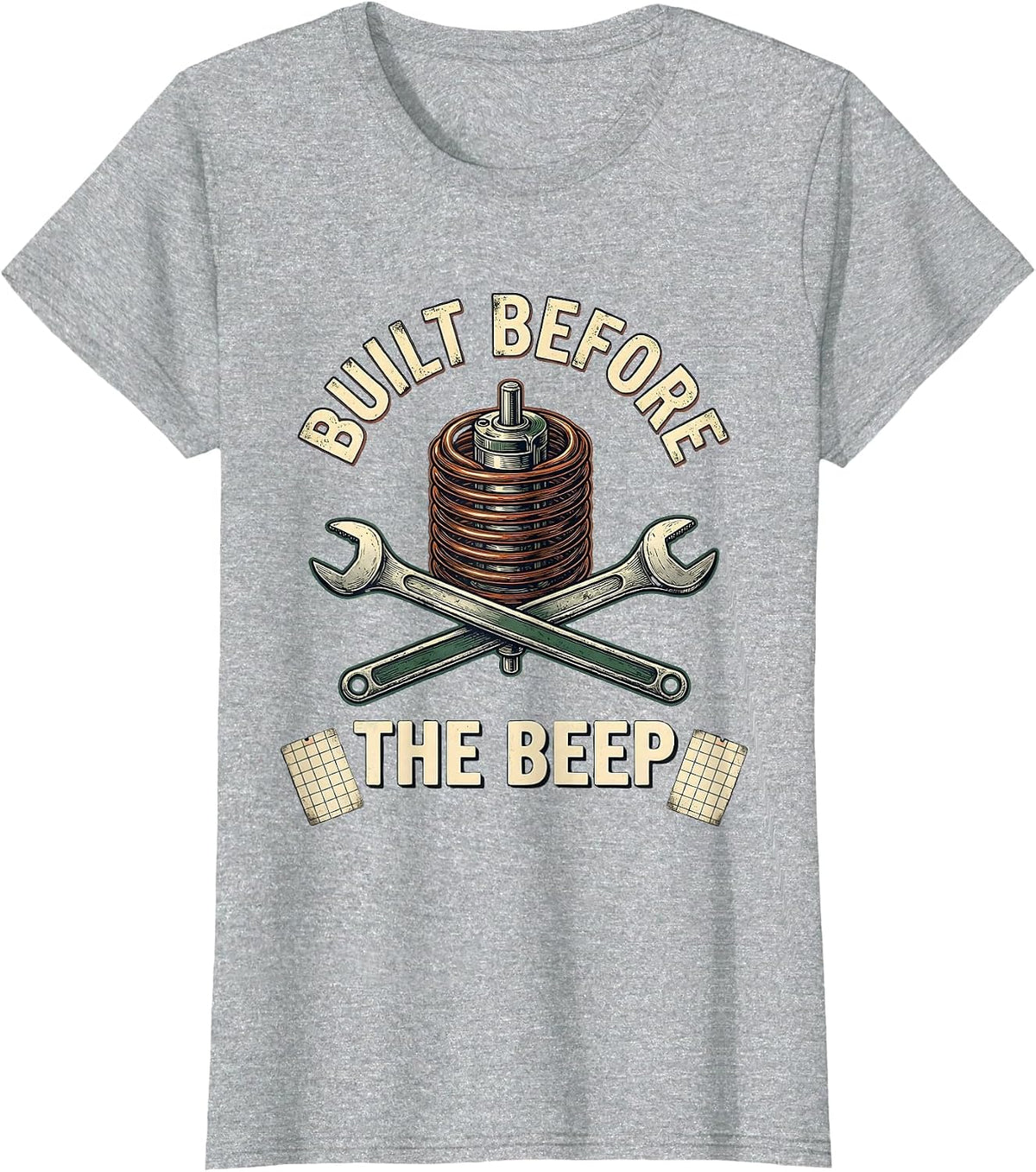 Built Before The Beep Vintage Classic Car Racing Drag Strip T-Shirt - Heather Grey