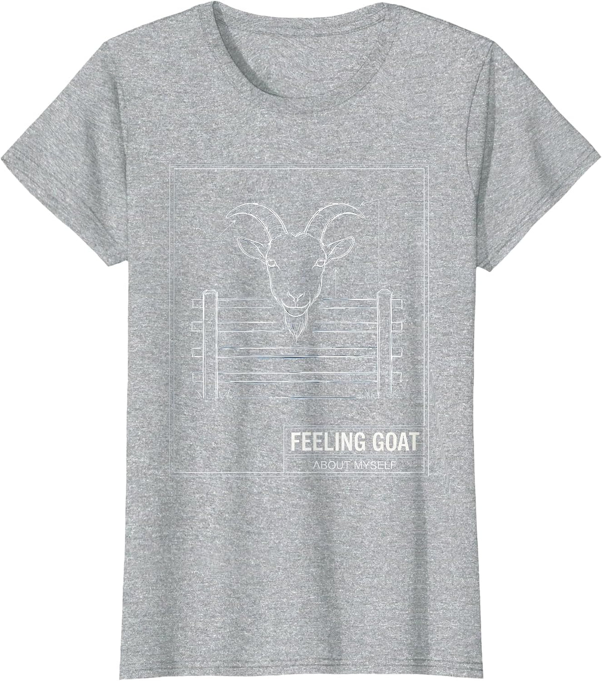 Women's Feeling Goat About Myself Funny Goat Pun Meme Dad Joke Humor T-Shirt - Heather Grey
