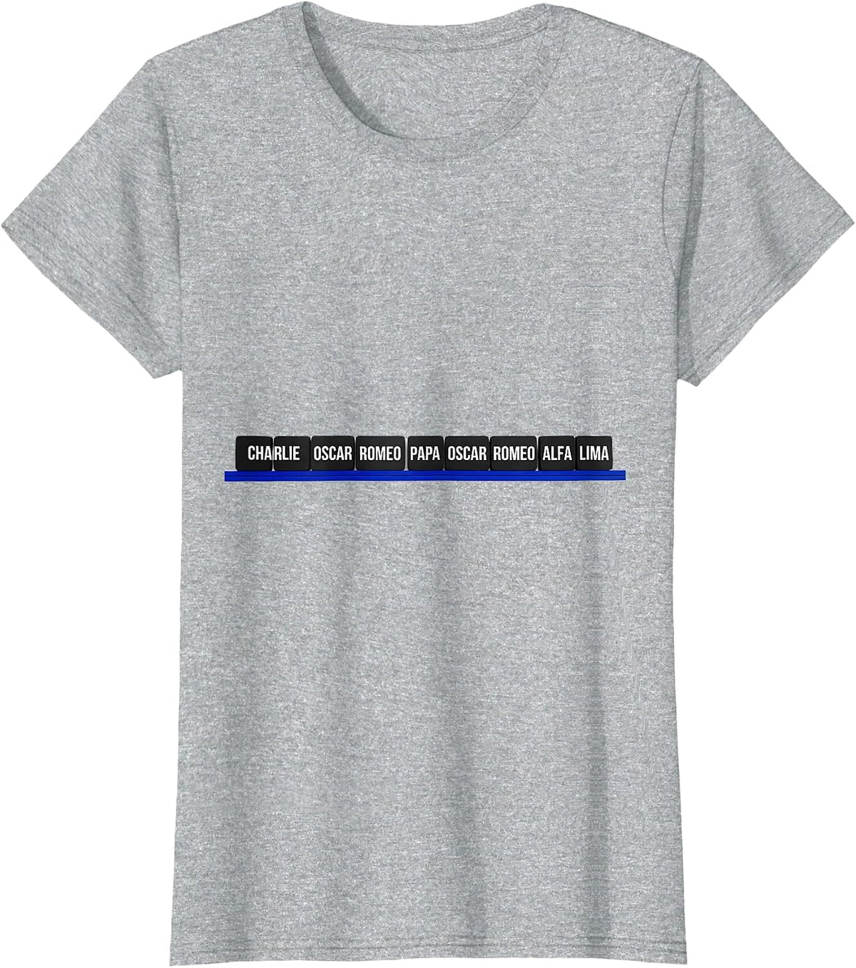 Charlie Oscar Romeo Papa Oscar Romeo Alfa Lima Police T-Shirt - Heather Grey