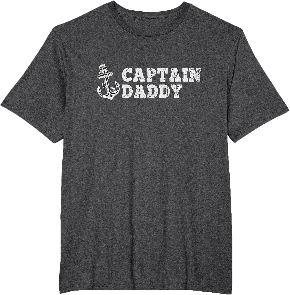 Captain Daddy Sailing Boating Vintage Boat Anchor Funny T-Shirt - Dark Heather Grey