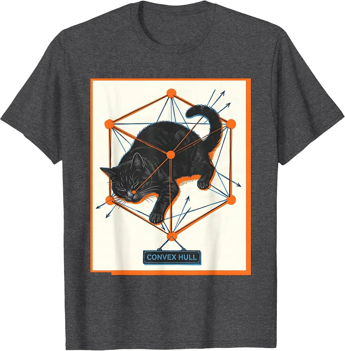 Convex Hull Funny Cat Math Science Teacher Gift T-Shirt - Dark Heather Grey