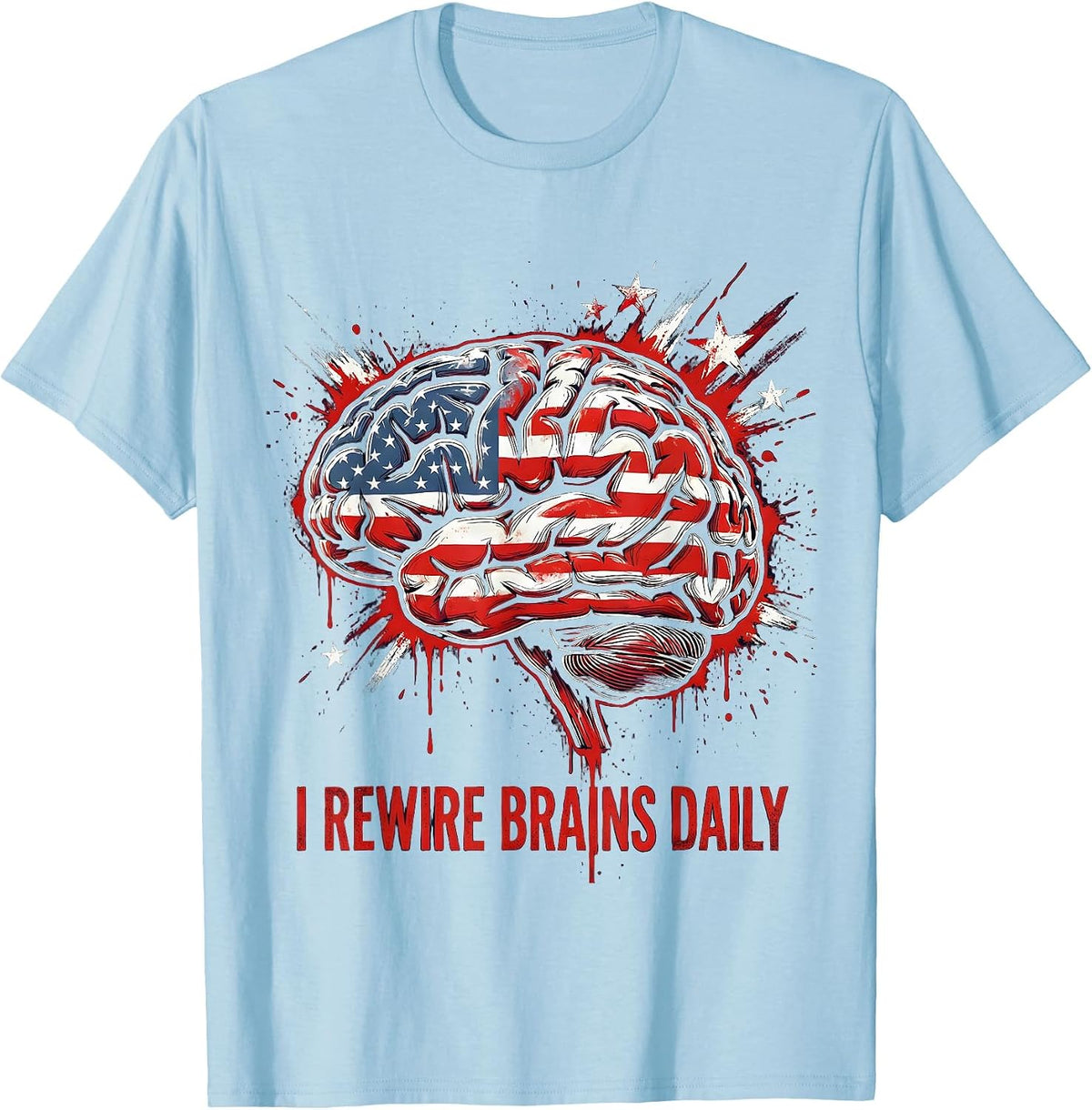 Men's I Rewire Brains Daily Occupational Therapy Design T-Shirt - Baby Blue