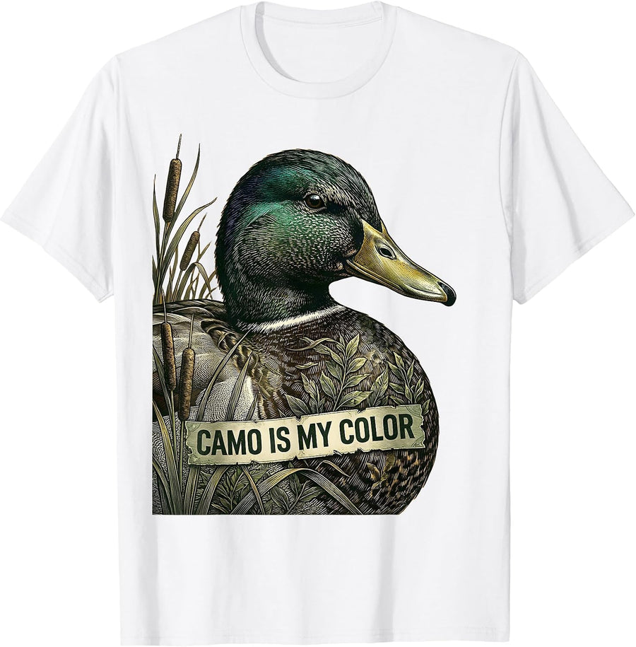 Men's Camo Is My Color Duck Hunting Design T-Shirt - White