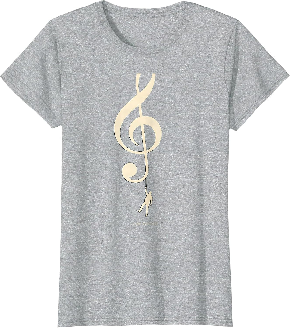 Women's Clef Hanger Funny Music Lover Musician Gift Humor T-Shirt - Heather Grey