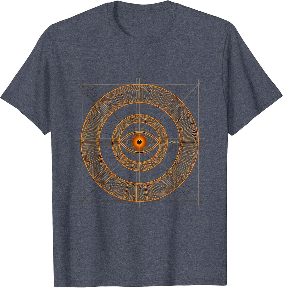 Golden Ratio Φ Minimalist Math Enthusiast Sacred Geometry T-Shirt - Heather Blue