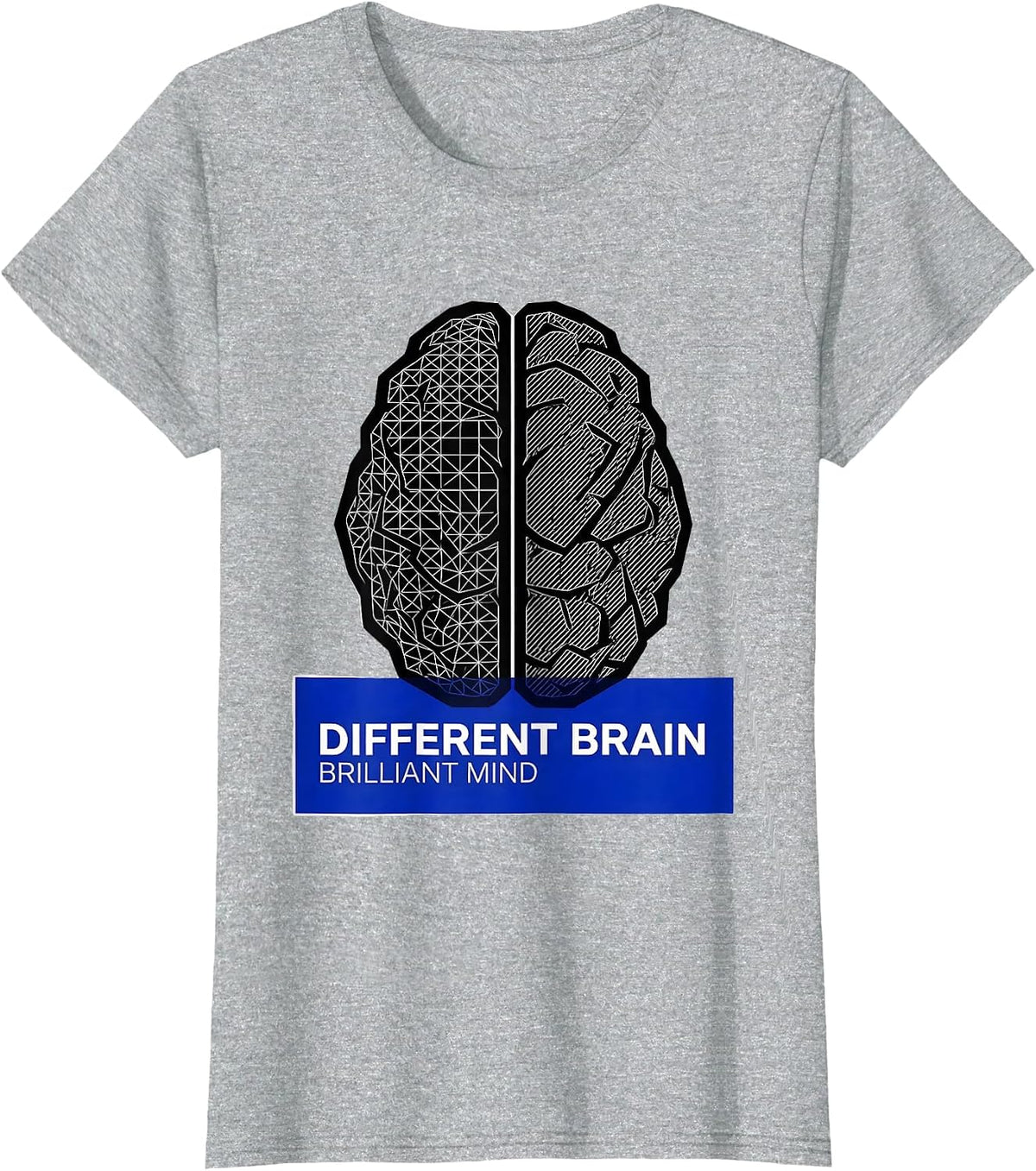Women's Different Brain Brilliant Mind Neurodiversity Design T-Shirt - Heather Grey