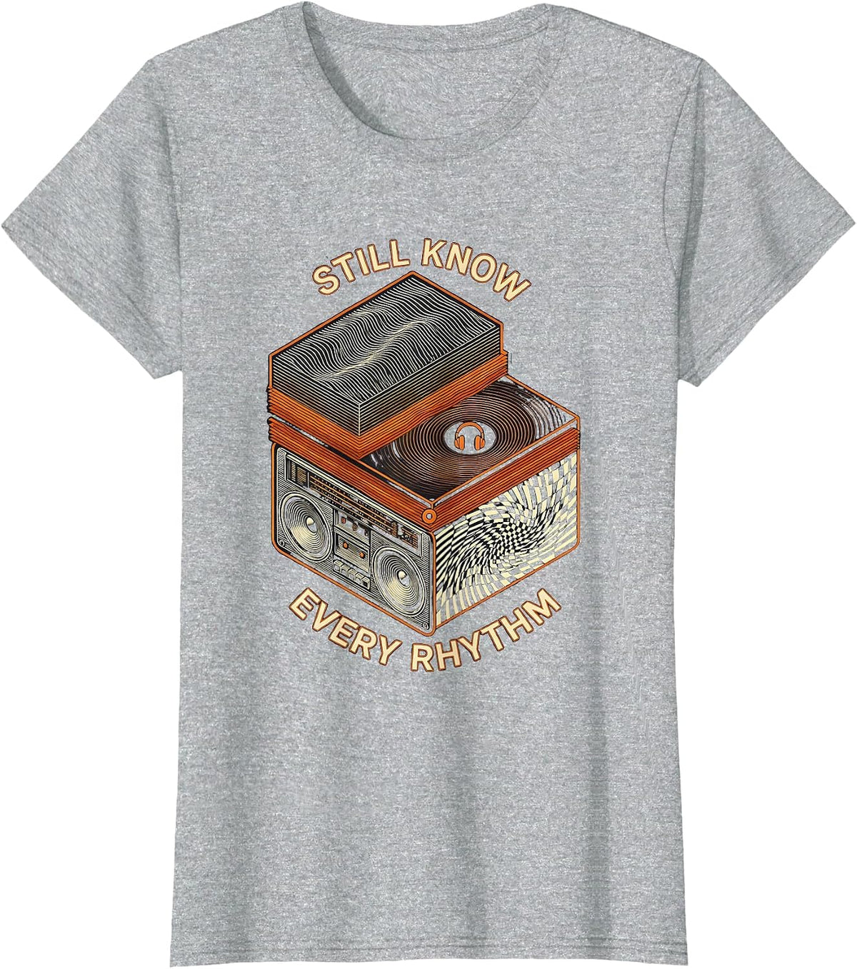 Still Know Every Rhythm 90s R&B Music Fan Op Art T-Shirt - Heather Grey