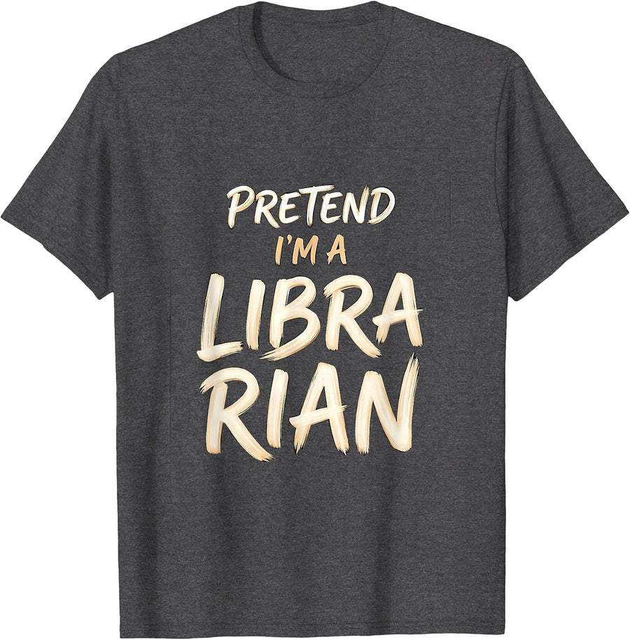 Men's Pretend I'm A Librarian Funny Halloween Costume Men Women T-Shirt - Dark Heather Grey