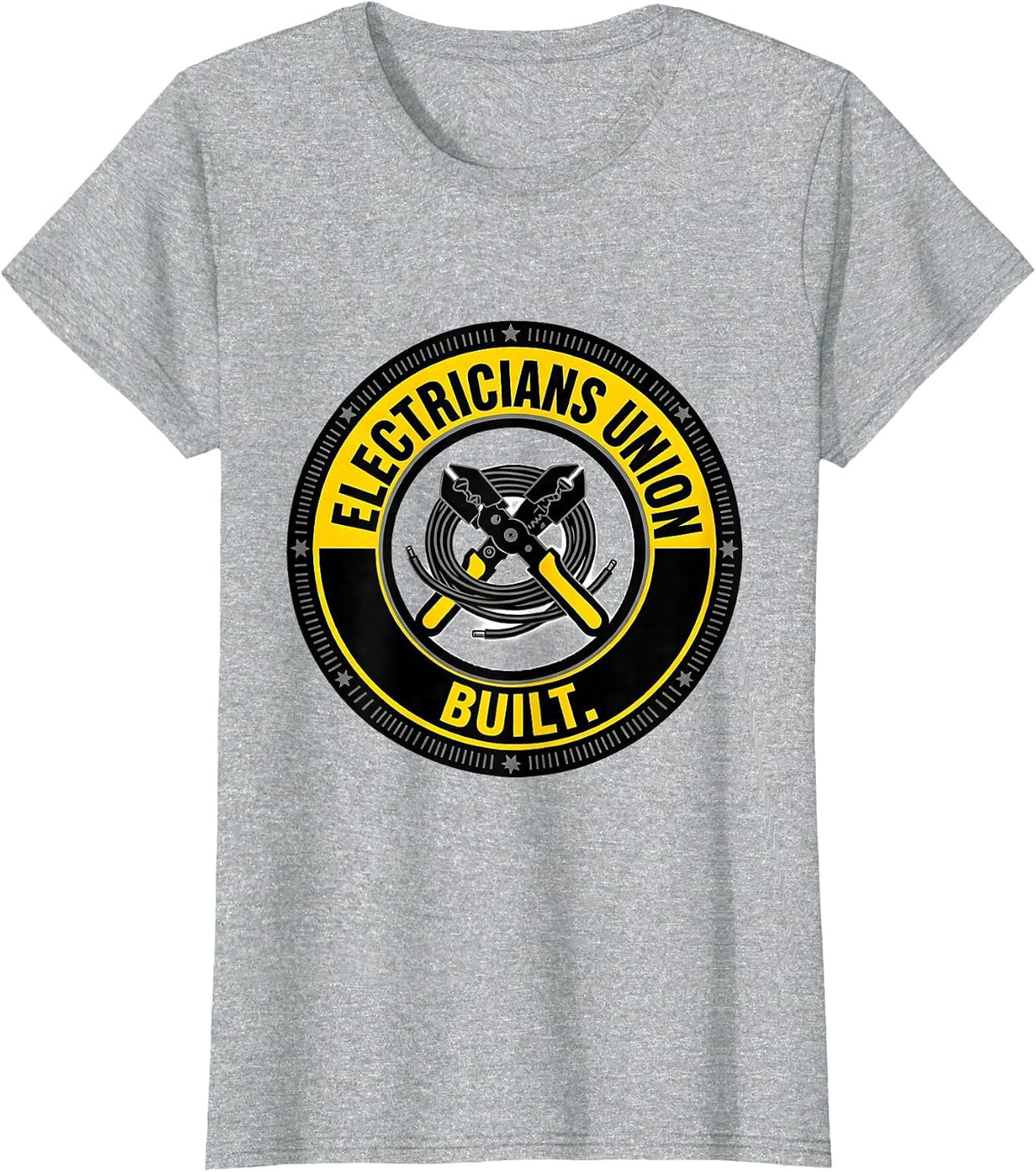 Electricians Union Built Proud Skilled Trades Labor Day T-Shirt - Heather Grey