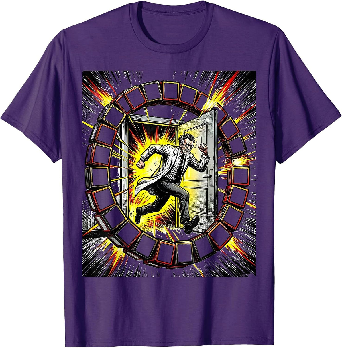 Men's Chemist Sprint Comic Book Science Humor Gift T-Shirt - Purple