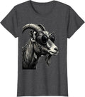 Women's Cool On Purpose Line Art Goat Wearing Sunglasses Animal T-Shirt - Dark Heather Grey