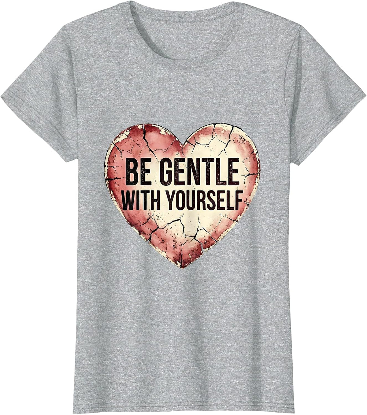 Be Gentle With Yourself Mental Health Matters T-Shirt - Heather Grey