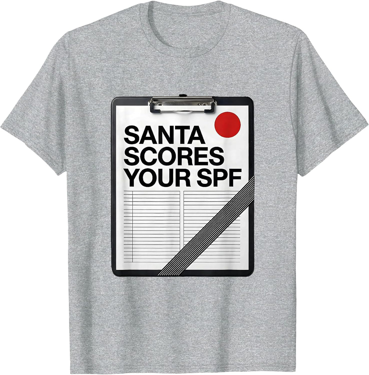 Men's Santa Scores Your SPF Funny Esthetician Skincare Therapist T-Shirt - Heather Grey