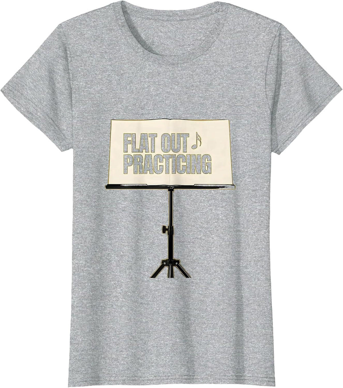 Flat Out Practicing Minimalist Musician Gift Music Lover T-Shirt - Heather Grey