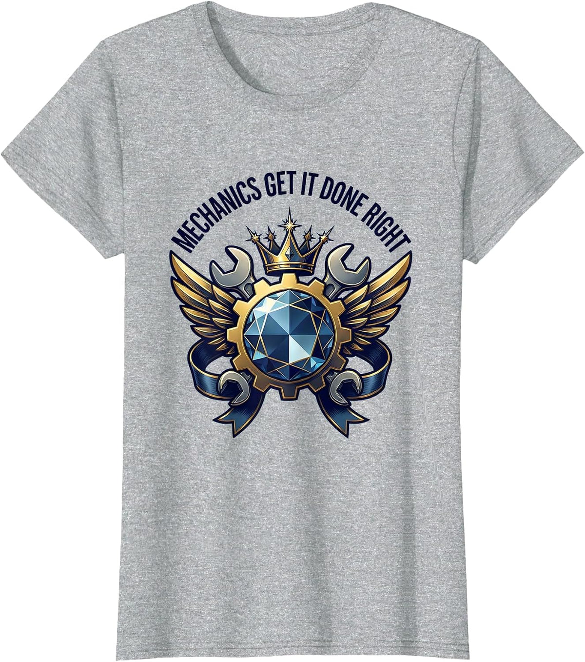 Mechanics Get It Done Right Garage Design T-Shirt - Heather Grey