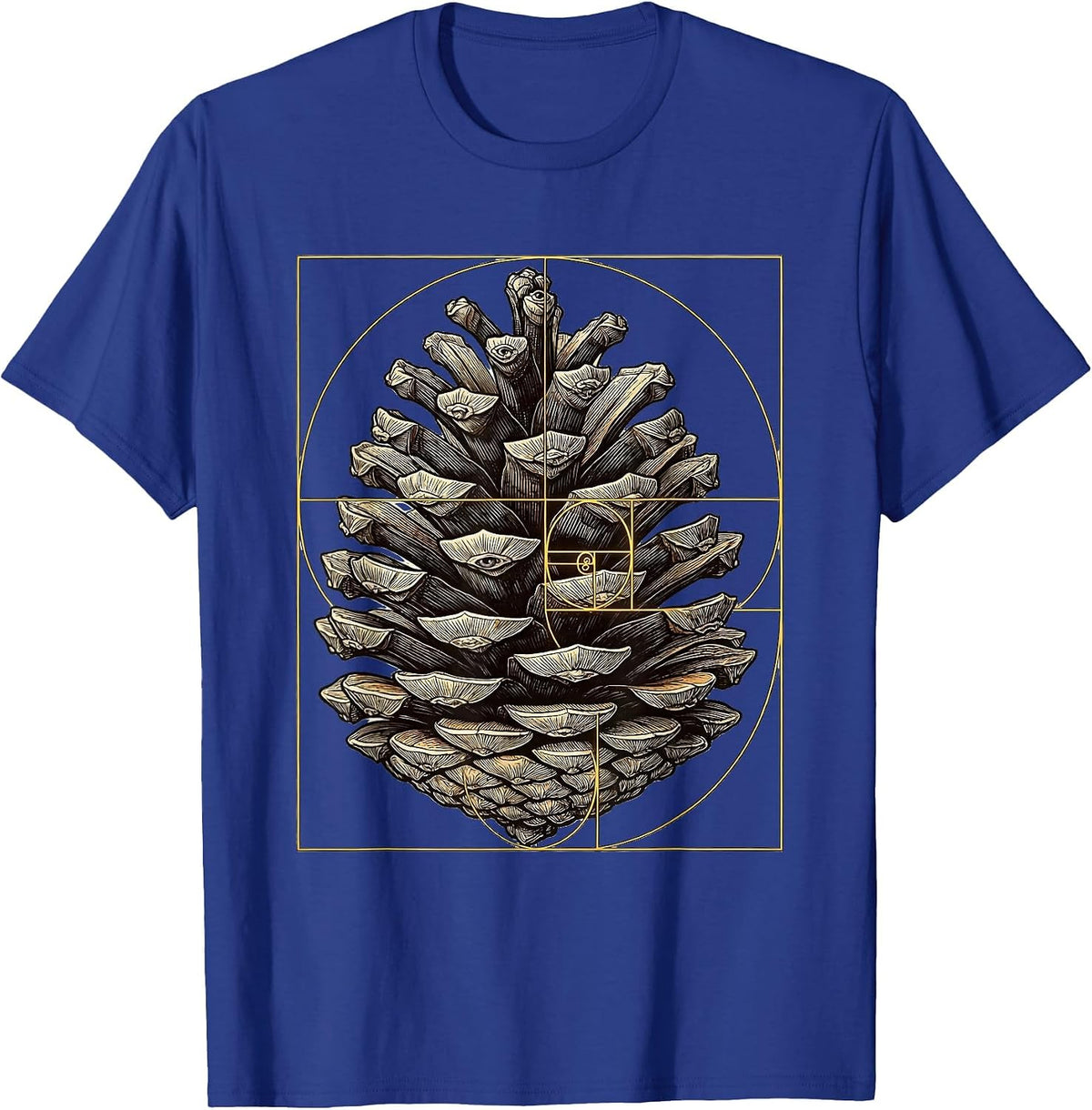 Men's Fibonacci Phyllotaxis Sacred Geometry Math Enthusiast T-Shirt - Royal Blue