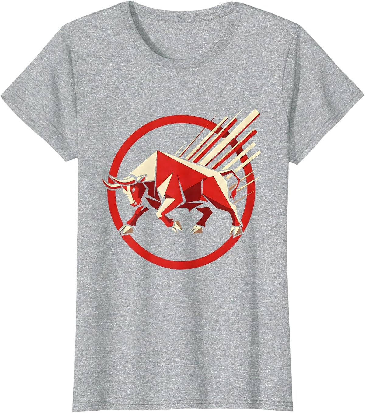 Charging Bull Track Spikes Sports Graphic T-Shirt - Heather Grey