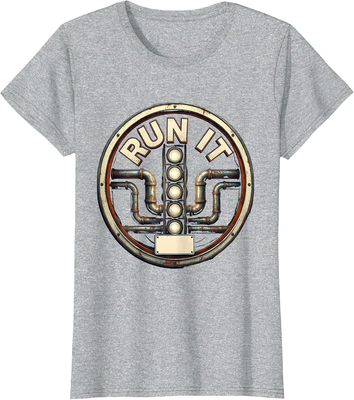 Run It Vintage Retro Muscle Car Drag Racing Enthusiast Humor T-Shirt - Heather Grey