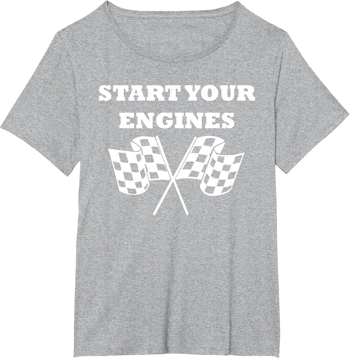 New Start Your Engines Car Flag T-Shirt T-Shirt - Heather Grey