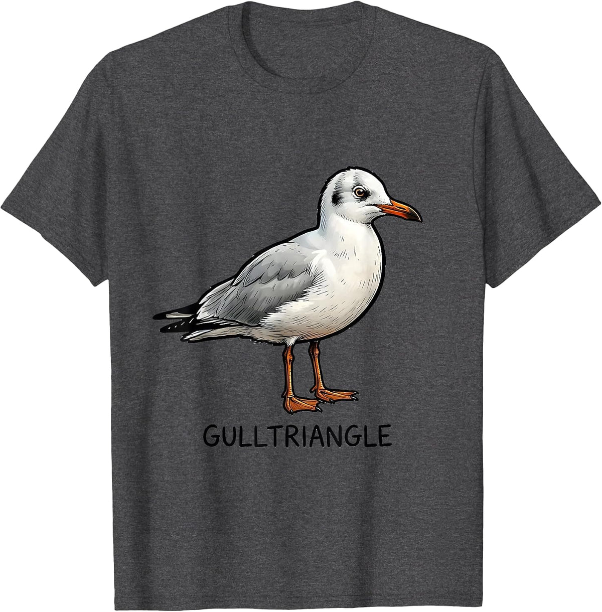 Gulltriangle Funny Bird Pun Math Teacher Geometry Humor T-Shirt - Dark Heather Grey