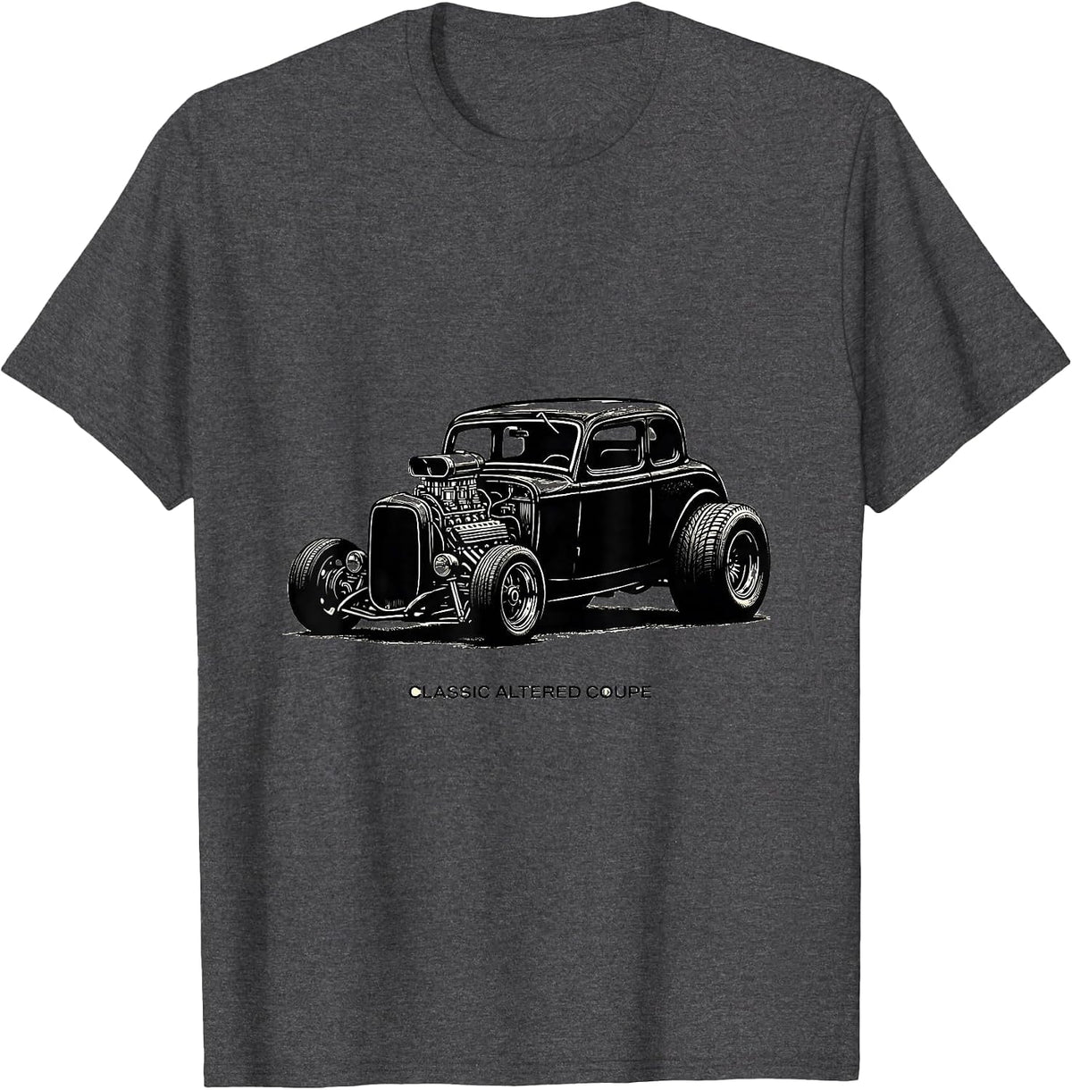 Classic Altered Coupe Vintage Muscle Car Racing Enthusiast T-Shirt - Dark Heather Grey