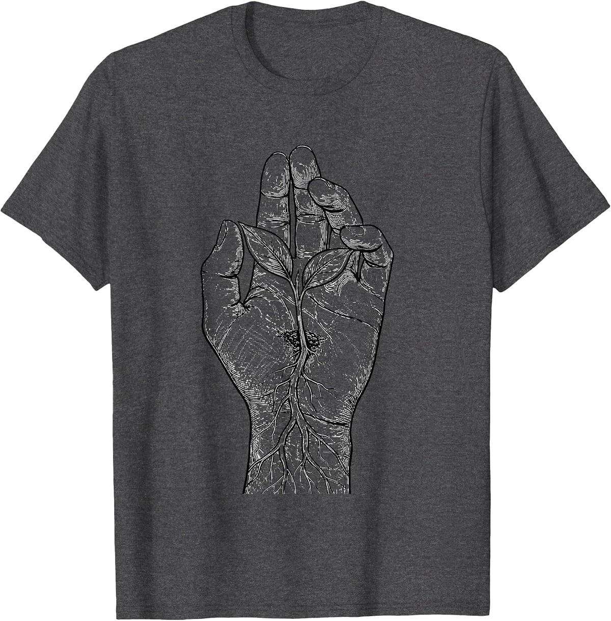 Men's Mental Health Matters Seedling Palm Graphic T-Shirt - Dark Heather Grey