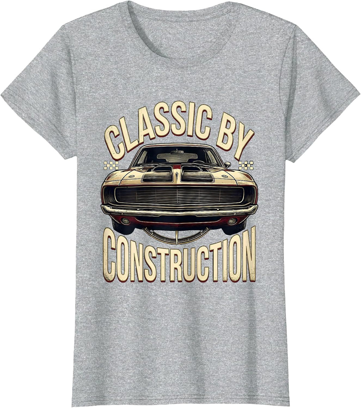 Classic By Construction Vintage Muscle Car Racing Pride T-Shirt - Heather Grey