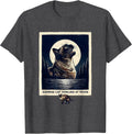 Men's Siamese Cat Yowling at Moon 90's Retro Nature Art T-Shirt - Dark Heather Grey